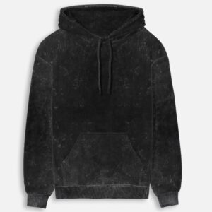 Black Acid Washed Hoodie – Oversized Unisex Fit | 100% Cotton | Streetwear Style